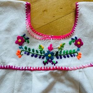 NWOT Mexico Resort Bound Cotton Muslin Hand Embroidered Dress SZ 2-3T